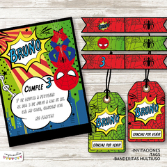 Kit imprimible Hombre Araña Comic