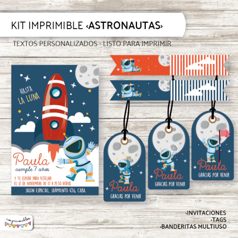 Kit imprimible Astronautas