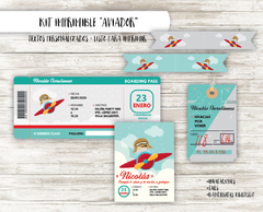 Kit imprimible Aviador