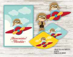 Kit imprimible Aviador - Imprimibles
