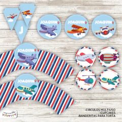 Kit Imprimible Aviones - comprar online