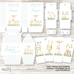 Imagen de Kit Imprimible Bosque Acuarela en celeste