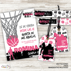 Kit Imprimible Basquet rosa