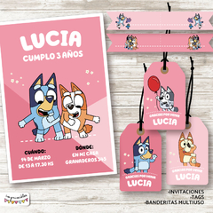 Kit Imprimible Bluey en rosa