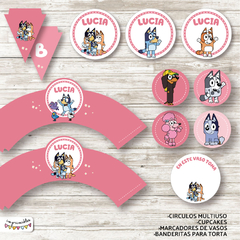 Kit Imprimible Bluey en rosa - comprar online