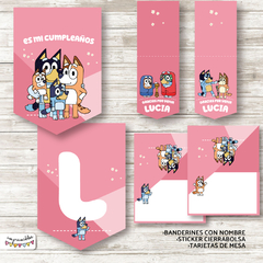 Kit Imprimible Bluey en rosa - Imprimibles