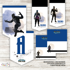 Kit Imprimible Pantera Negra acuarela