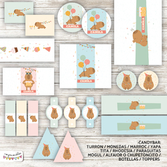 Kit Imprimible Carpinchos - Capibaras PASTEL - Imprimibles