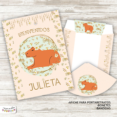 Kit Imprimible Carpinchos - Capibaras con flores - tienda online