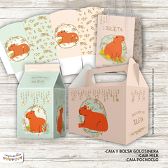 Imagen de Kit Imprimible Carpinchos - Capibaras con flores
