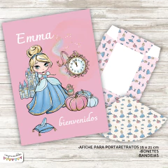 Kit imprimible Cenicienta acuarela y glitter - Imprimibles