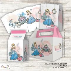 Kit imprimible Cenicienta acuarela y glitter en internet