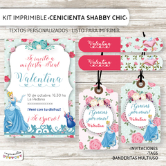 Kit Imprimible Cenicienta Shabby Chic