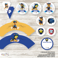 Kit imprimible Chase Paw Patrol - comprar online