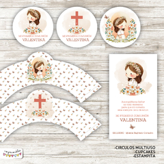 Kit Primera Comunión - Bautismo Nena acuarela