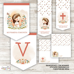 Kit Primera Comunión - Bautismo Nena acuarela