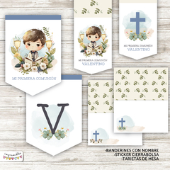 Kit Primera Comunión - Bautismo Nene acuarela 2
