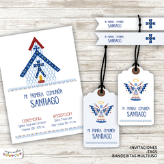 Kit Primera Comunión - Bautismo Nórdico en azul