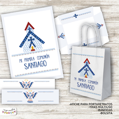 Kit Primera Comunión - Bautismo Nórdico en azul - Imprimibles
