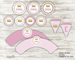 Kit imprimible Corona con glitter en internet