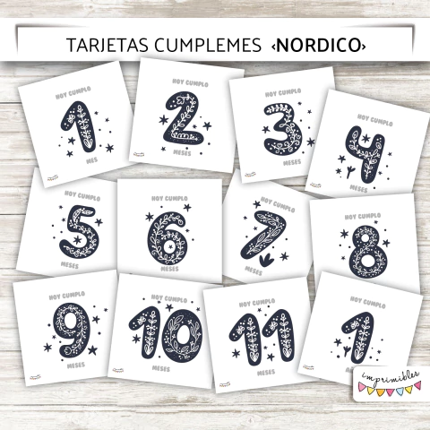 Tarjetas Cumplemes nordico - comprar online
