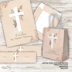 Kit Primera Comunión - Bautismo Vintage 2 - Imprimibles