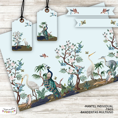 Kit Imprimible Desayuno aves y peonías