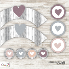 Kit Imprimible Desayuno Corazones pastel - comprar online