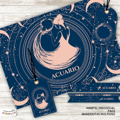 Kit Imprimible Desayunos del zodíaco: ACUARIO