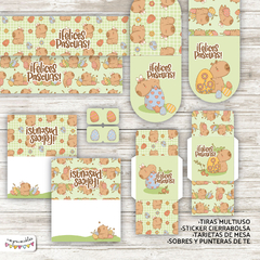 Kit Imprimible Desayuno Pascuas Capibara - Imprimibles