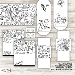 Kit Imprimible Desayuno Juguetes para colorear 