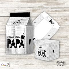 Kit Imprimible Desayuno Día del padre en BLANCO y NEGRO - Imprimibles
