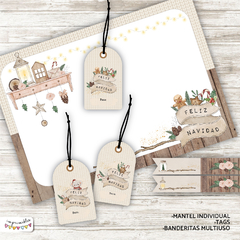 Kit imprimible Desayuno Navidad Acuarela