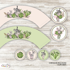 Kit imprimible Desayuno Cactus en rosa - comprar online