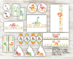 Kit imprimible Dinosaurios acuarela en internet