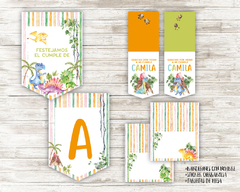 Kit imprimible Dinosaurios acuarela - Imprimibles