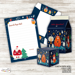 Kit imprimible Desayuno Navidad Animales en azul - tienda online