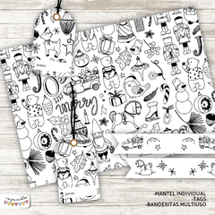 Kit Imprimible Desayuno Navidad para colorear 