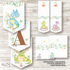 Kit Imprimible Dragones acuarela - tienda online