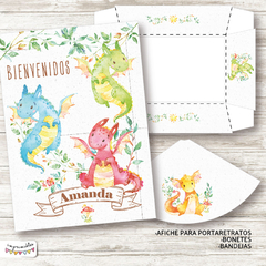 Kit Imprimible Dragones acuarela - Imprimibles