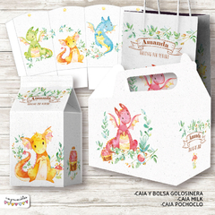 Imagen de Kit Imprimible Dragones acuarela