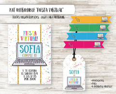 Kit imprimible Fiesta Virtual