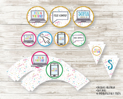 Kit imprimible Fiesta Virtual - comprar online
