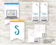 Kit imprimible Fiesta Virtual - Imprimibles