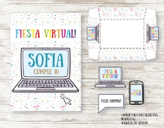 Kit imprimible Fiesta Virtual - tienda online