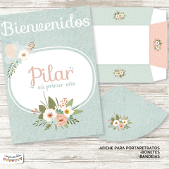Kit Imprimible Flores Nórdicas en verde - tienda online
