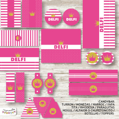 Kit Imprimible Glitter fuccia y oro en internet