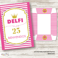 Kit Imprimible Glitter fuccia y oro - tienda online