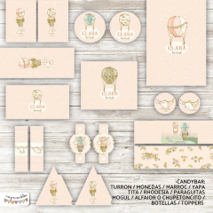 Kit imprimible Globos aerostáticos en rosa en internet