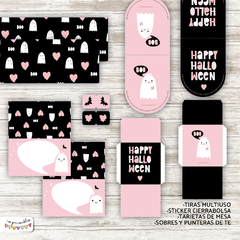 Kit Imprimible Desayuno Halloween rosa en internet